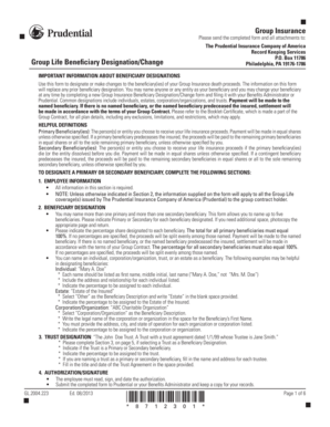 Group Insurance Beneficiary Designation Form