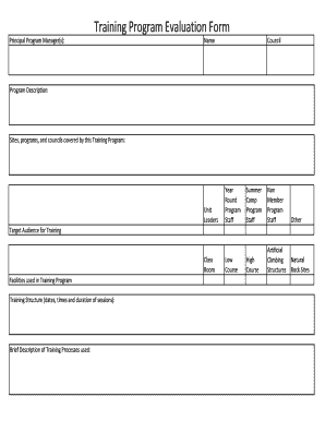 Training Program Evaluation Form - bsaseabase