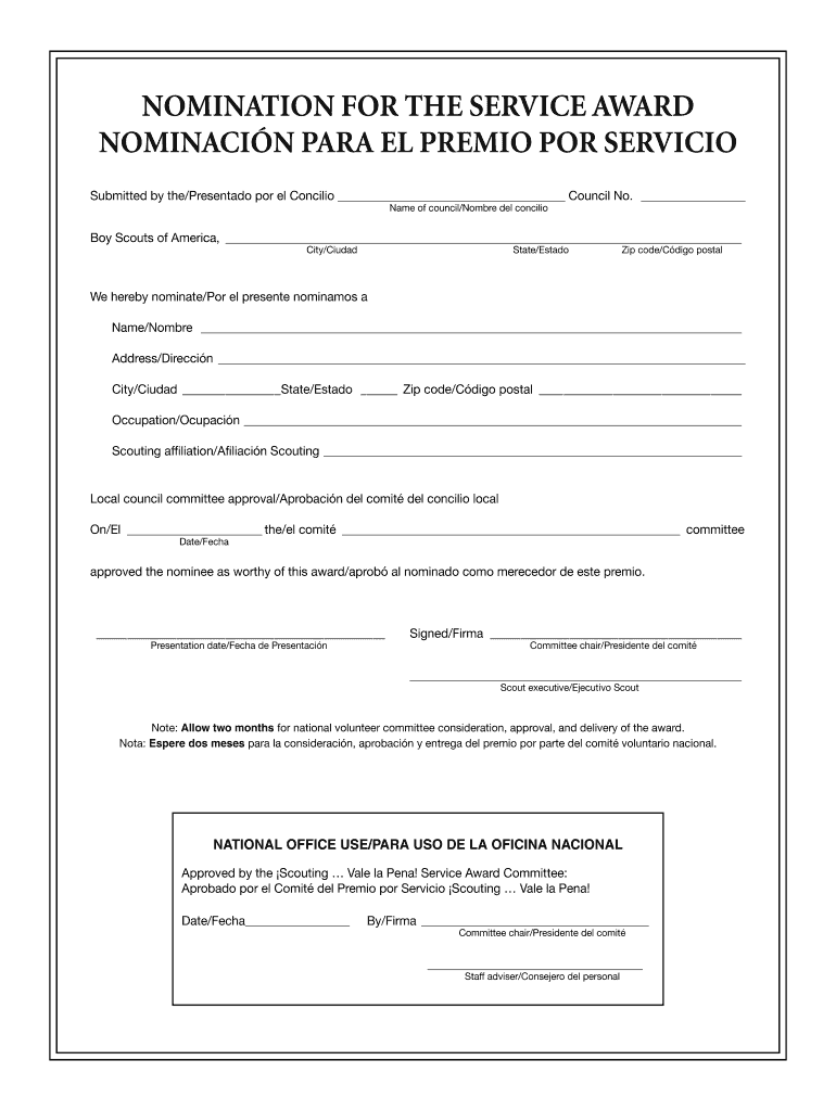 Fillable Online bsaseabase ENGLISH/SPANISH Boy Scouts of America Fax