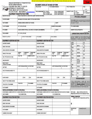 Missouri Equipment Registration Form