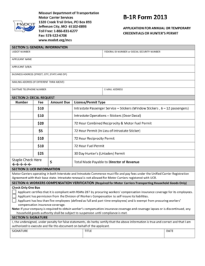 Missouri Motor Carrier Credentials Application