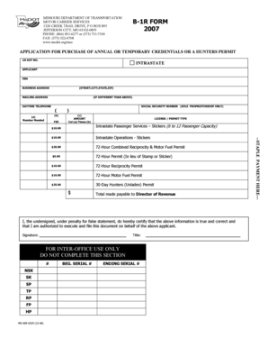 Missouri Motor Carrier Credential Application