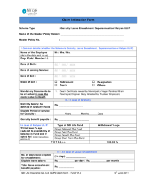 SBI Life Insurance Claim Initiation Form