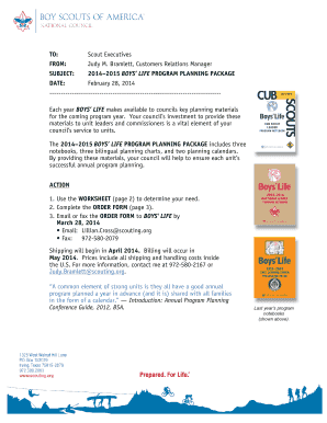 2014–2015 Boys' Life Program Planning Package