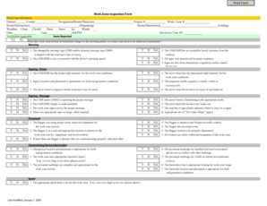 Work Zone Inspection Form