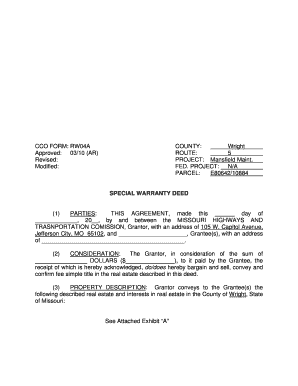 Missouri Special Warranty Deed