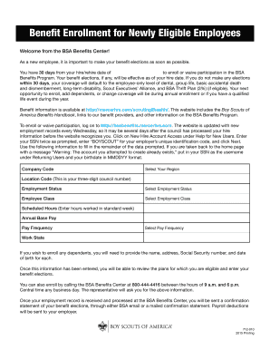 Benefit Enrollment Form for New Employees
