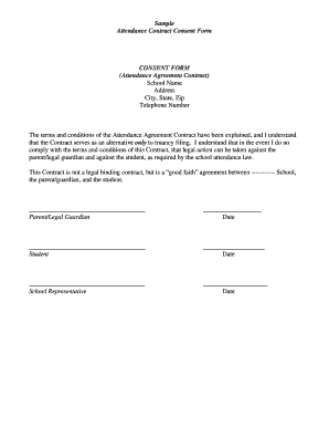 Attendance Contract Consent Form