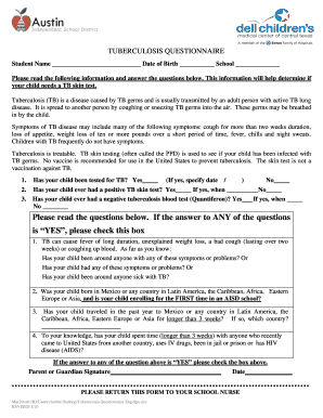 Tuberculosis Questionnaire