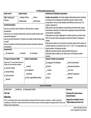 Math Fractions Project Menu