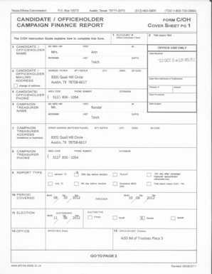 Texas Ethics Commission Campaign Finance Report