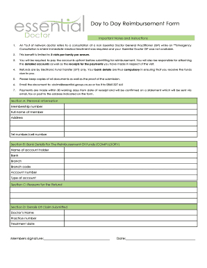 Day to Day Reimbursement Form