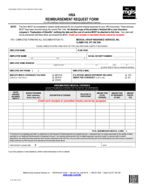 HRA Reimbursement Request Form