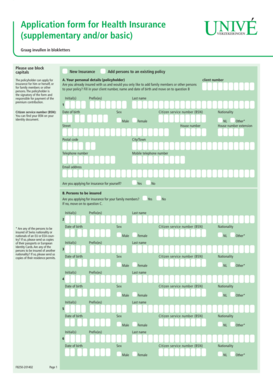 Health Insurance Application Form