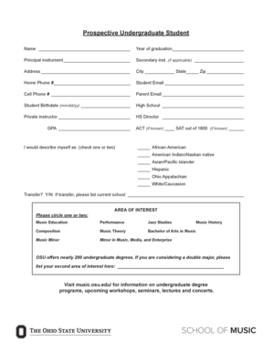 Prospective Undergraduate Student Application