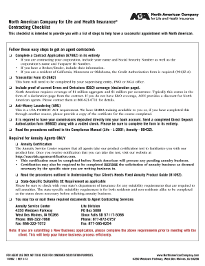 North American Agent Contract Application