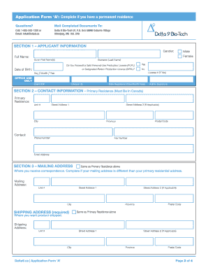 Delta 9 Medical Marijuana Application Form A