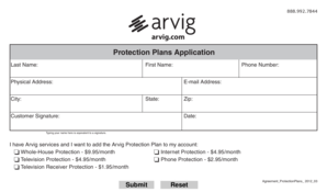 Arvig Protection Plans Application