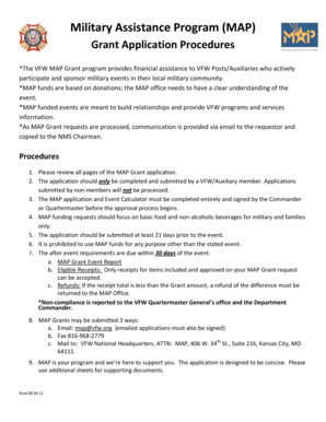 VFW MAP Grant Application