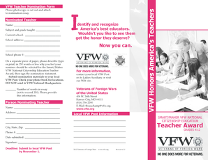 VFW Teacher Nomination Form
