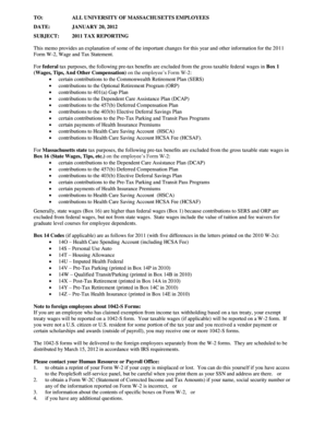 2011 Form W-2 Tax Reporting