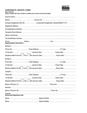 Corporate Update Form