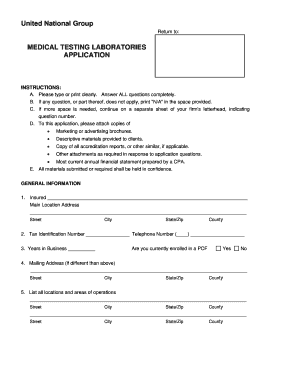 Medical Testing Laboratories Application