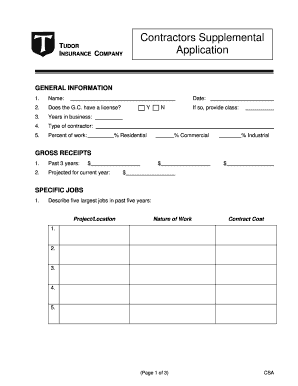 Contractor Insurance Application