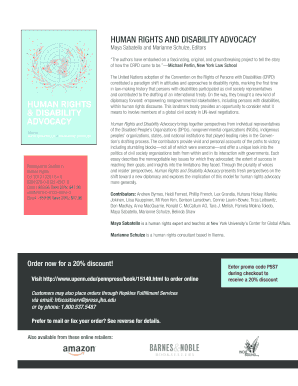 Human Rights and Disability Advocacy Book Order Form