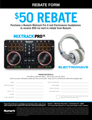Numark Mixtrack Pro II Rebate Form