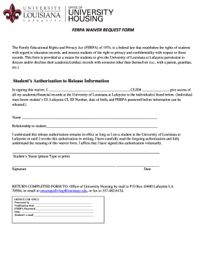 FERPA Waiver Request Form