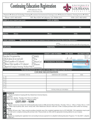 Continuing Education Registration Form