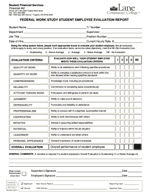 FWS Student Employee Evaluation Report