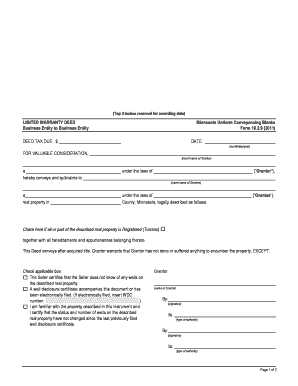 Minnesota Limited Warranty Deed