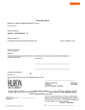 Michigan Warranty Deed