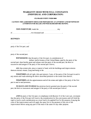 Warranty Deed with Full Covenants