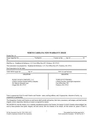 North Carolina Non-Warranty Deed