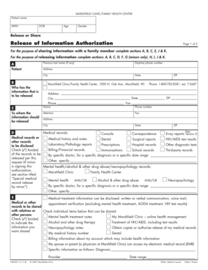 Release of Information Authorization