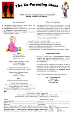 Co-Parenting Class Registration Form