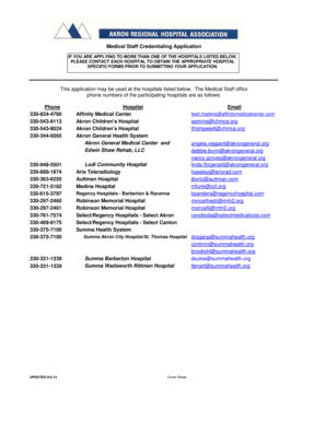 Medical Staff Credentialing Application