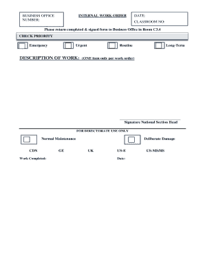 Simple work order letter format in word - completed and signed form