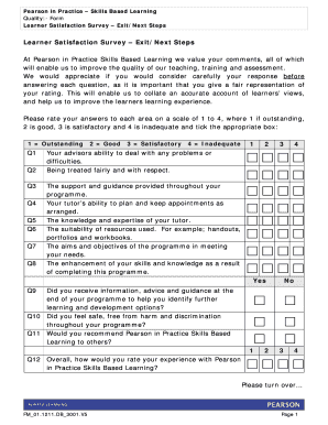 Learner Satisfaction Survey Form