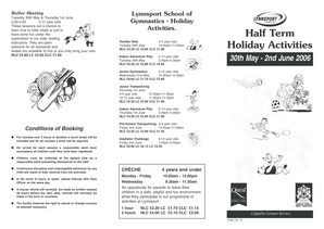 Executive travel itinerary template - Oct Half Term Programme - west-norfolk gov