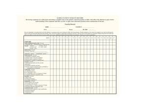 Patient Toxicity Record Form
