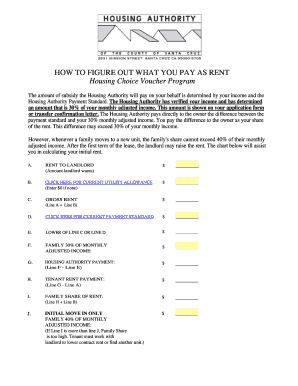 Housing Choice Voucher Rent Calculation Form