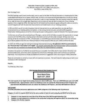 Saratoga Reserved Seat Application