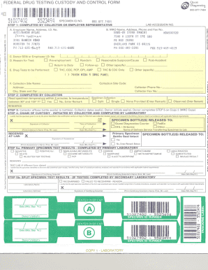 Federal Drug Testing Custody and Control Form