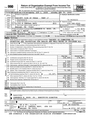 Form 990 Return of Organization Exempt From Income Tax