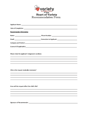 Medical Necessity Recommendation Form