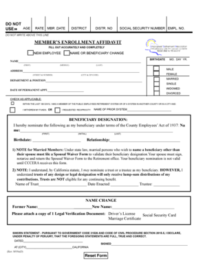California Member’s Enrollment Affidavit